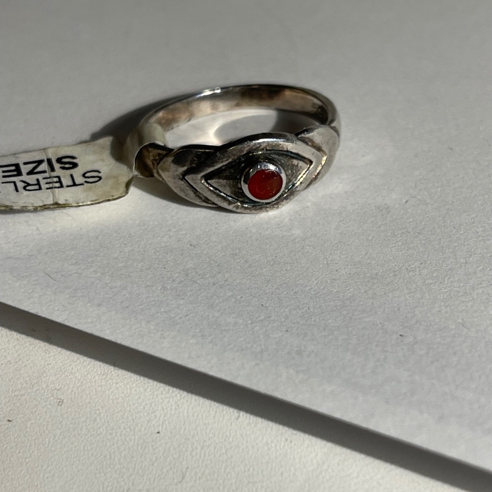 Sterling Silver Ring With Red Stone- NWT- Size 8
